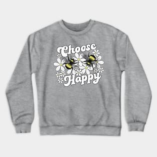 Lispe Choose 2 Bee Happy Bumblebees with Daisies Crewneck Sweatshirt